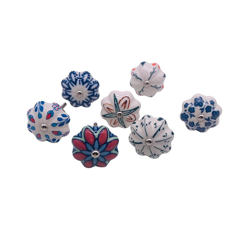 1x Синий Зеленый Керамика шкаф со стеклянными дверями ручки для выдвижных ящиков