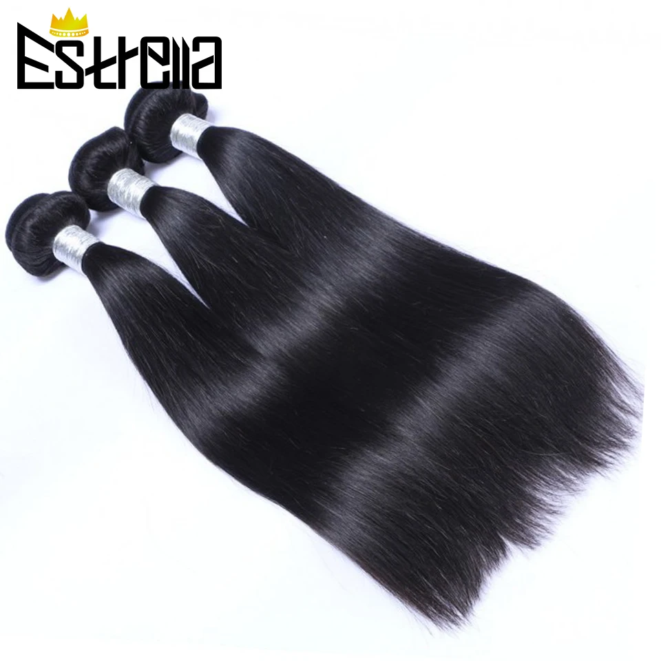Straight Hair Bundles Brazilian Hair Weave Bundles 100% Human Hair Bundles Natural Color Remy Weaving Bundles Deal 1/3/4 Pieces