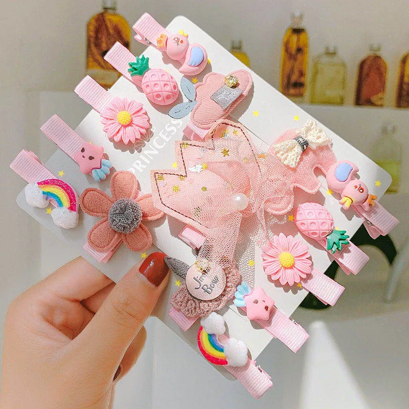 

15Pcs/set Baby Girls Hair Accessories Hair Clips Cartoon Flower Fruit Cute Hairpin Barrettes Sweet Kids Hair Pins Clips