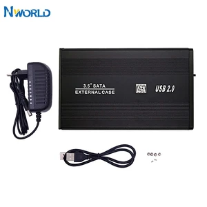 nworld 3 5 usb 2 0 sata 3 0 hdd case box 480mbps external storage enclosure for 3 5 inch hard disk case hdd box eu plug free global shipping