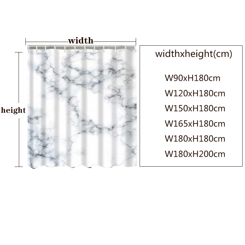 Водонепроницаемые шторы для душа занавески из полиэстера в мраморную полоску 5