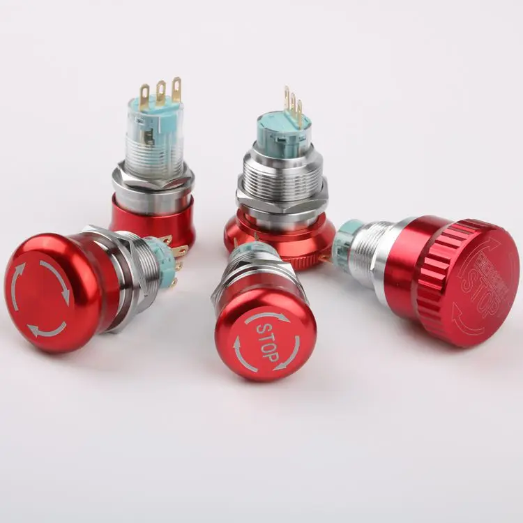 Металлический кнопочный переключатель 16 мм 19 22 аварийный стоп из нержавеющей