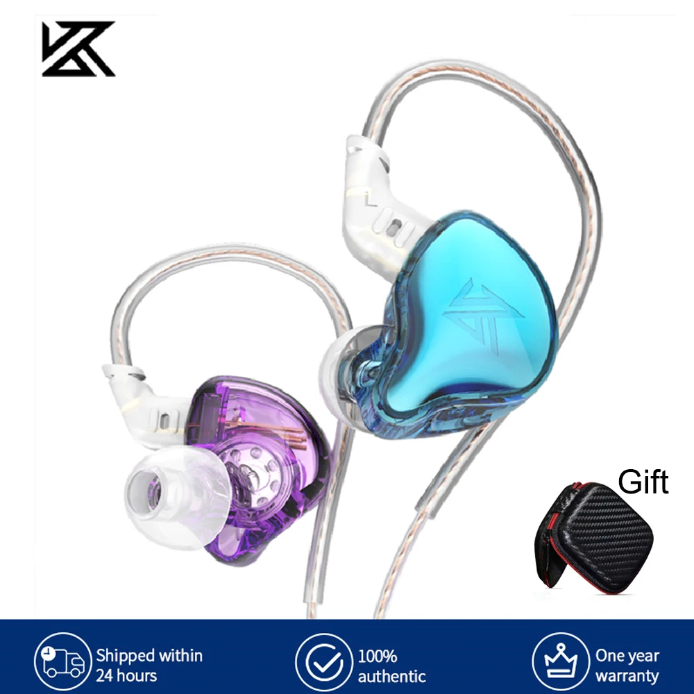 

KZ EDC Wired Headset Hanging In Ear HIFI Bass Earbuds Headphones With Mic Game Sport Monitor Noice Cancelling Earphones EDS