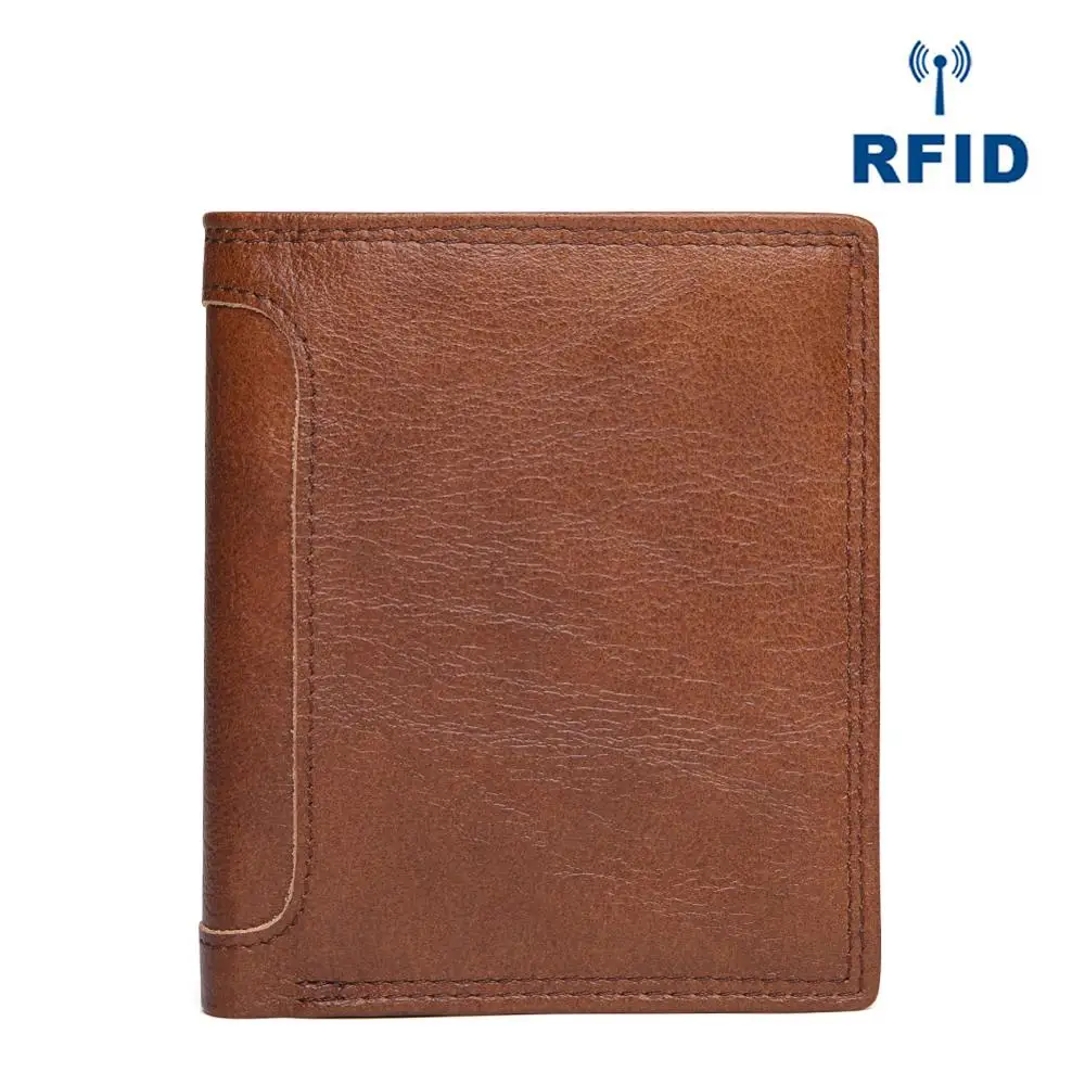 RFID мужской кошелек из натуральной кожи держатель кредитных карт Бизнес футляр