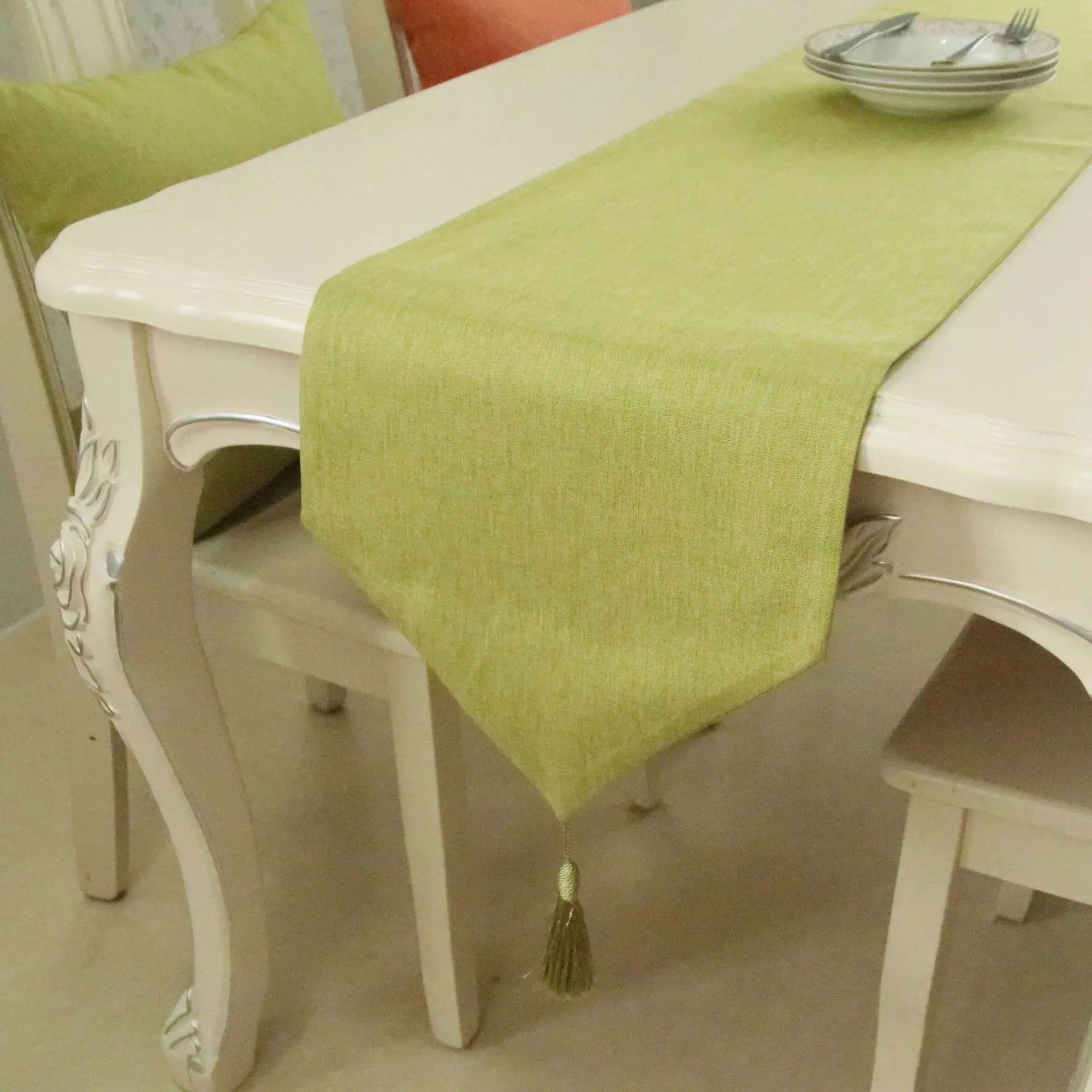 

Pure color linen table runner pillow cotton linen tablecloth model room homestay decoration tea table cloth multicolor