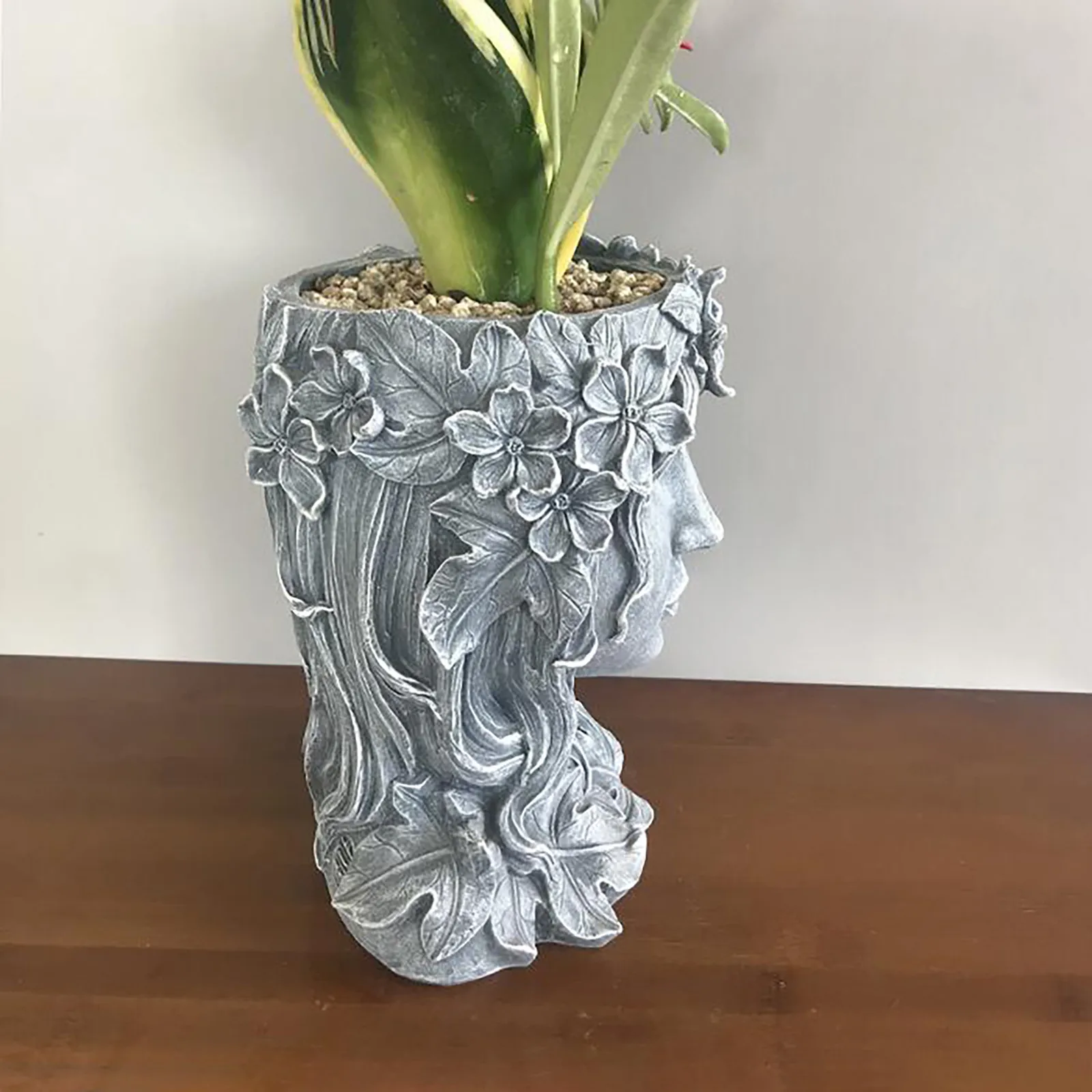 1pcs Greek Flower Head Planter Face Pot Decorative Girl Art Statue Indoor Outdoor Home | Дом и сад