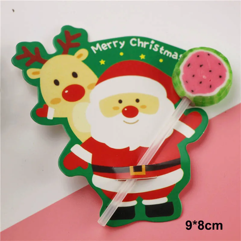 B 50pcs 50 шт./упак. Симпатичные DIY Санта Клаус шаблон бумажные приглашения карты леденец открытки Рождественский Подарочный пакет Декор - Цвет: B 50pcs