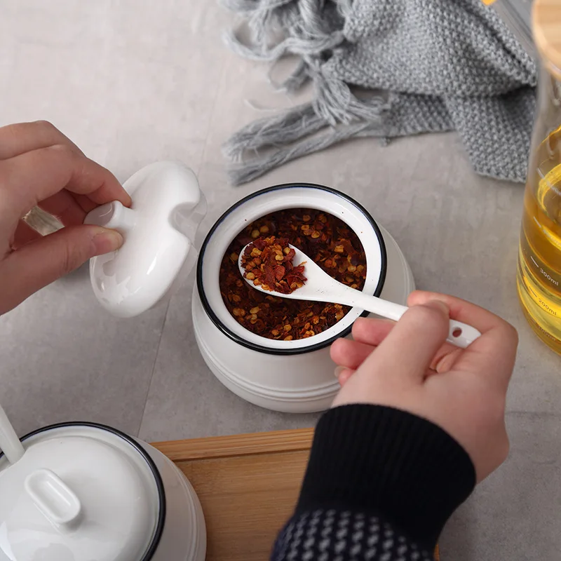 Скандинавская кухонная керамическая приправа с базой солевая коробка для Чили