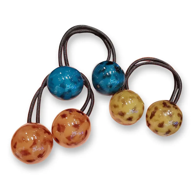 

Головная повязка для девочек с двойными шариками, эластичная резинка для волос, красочные повязки для волос хорошего качества