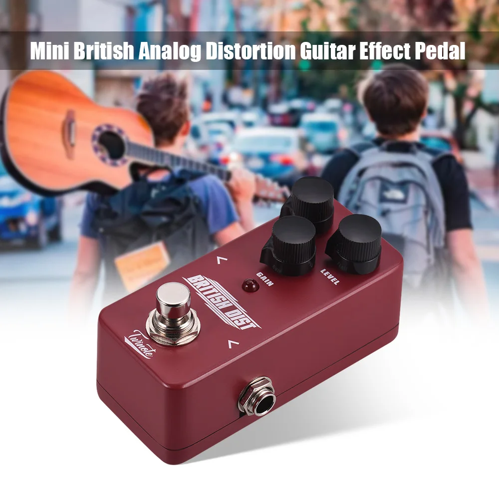 

Twinote BRITISH DIST Mini British Analog Distortion Guitar Effect Pedal Processsor Full Metal Shell with True Bypass guitar part