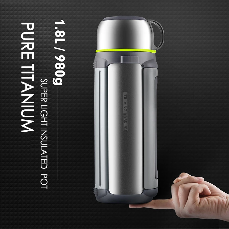 Вакуумный термокувшин из чистого титана портативный дорожный изолированный