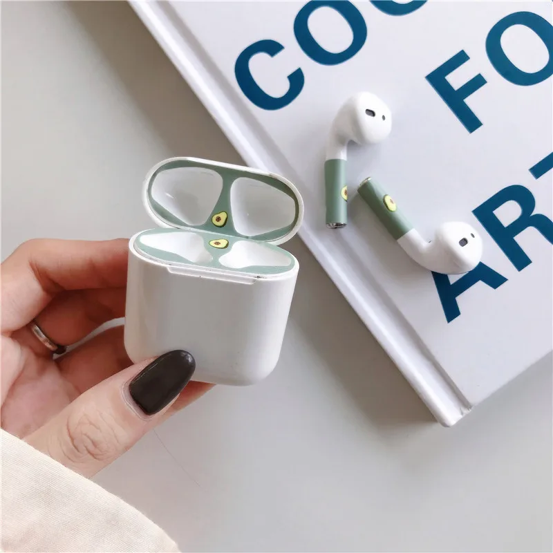 Sticker Художественный чехол для наушников с цветочным рисунком для Apple Airpods 2 1 Air Pods чехол s милый светящийся винтажный цветочный чехол для AirPod защитная оболочка подарок - Цвет: Sticker