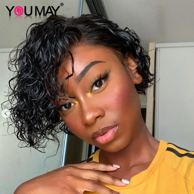 

Deep Wave Silk Base 13x4 Lace Front Human Hair Wigs Brazilian Human Hair Short Bob Wig With Baby Hair Closure Top Pre Plucked