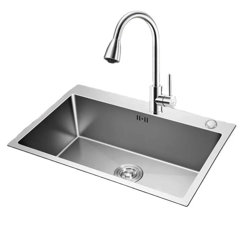 

Brushed Stain Color Kitchen Sinks Single bowel Above Uder Counter Handmade Stainless Steel Kitchen Sinks Vegetable Washing Basin
