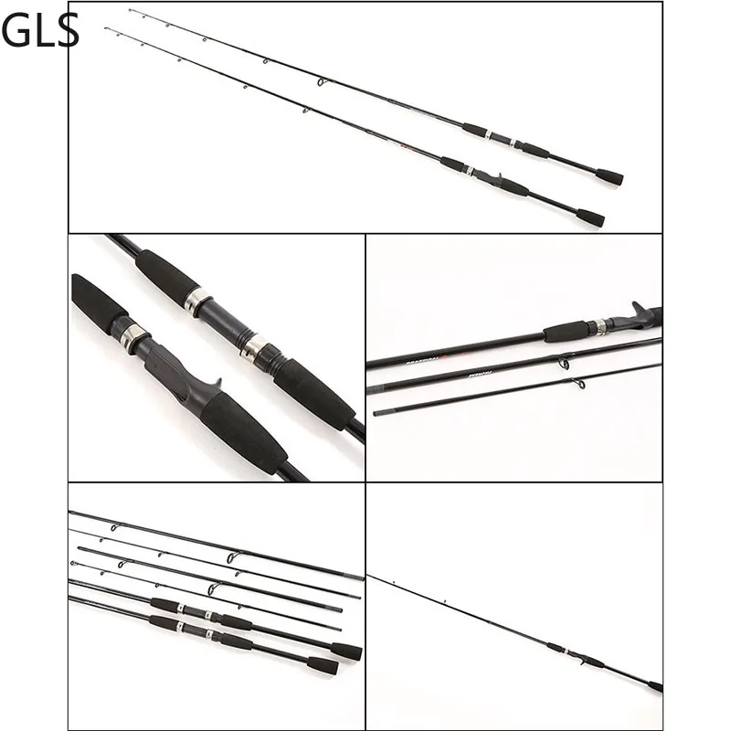 1.8m 2.1m Spinning/Casting Lure Fishing Rod travel ultra light 3 section Carbon Rod Test 3-21g M Action Carbon Fiber Fishing Rod enlarge