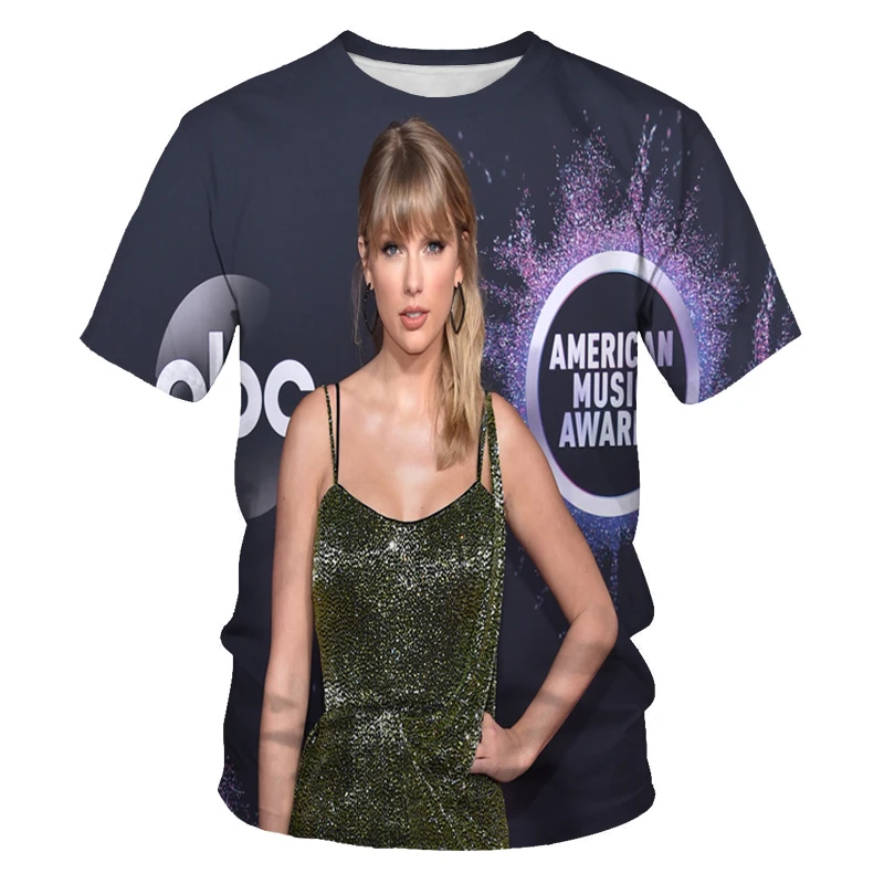 

Casual new trend female star 3D printing men's short-sleeved T-shirt street O-neck full size breathable men's shirt