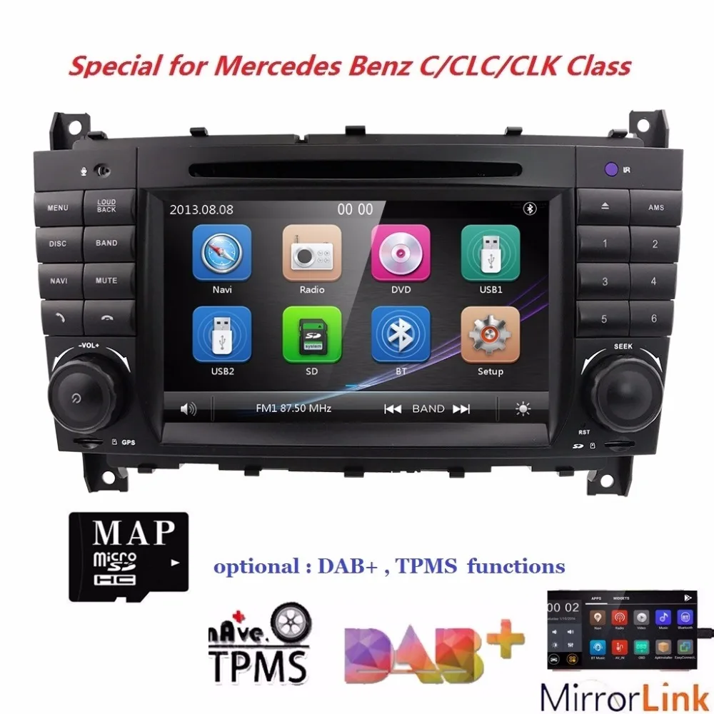 HIZPO 2 DIN автомобильный DVD GPS для Mercedes/Benz W203 W209 W219 A Class A160 C C180 C200 CLK200 Радио Стерео