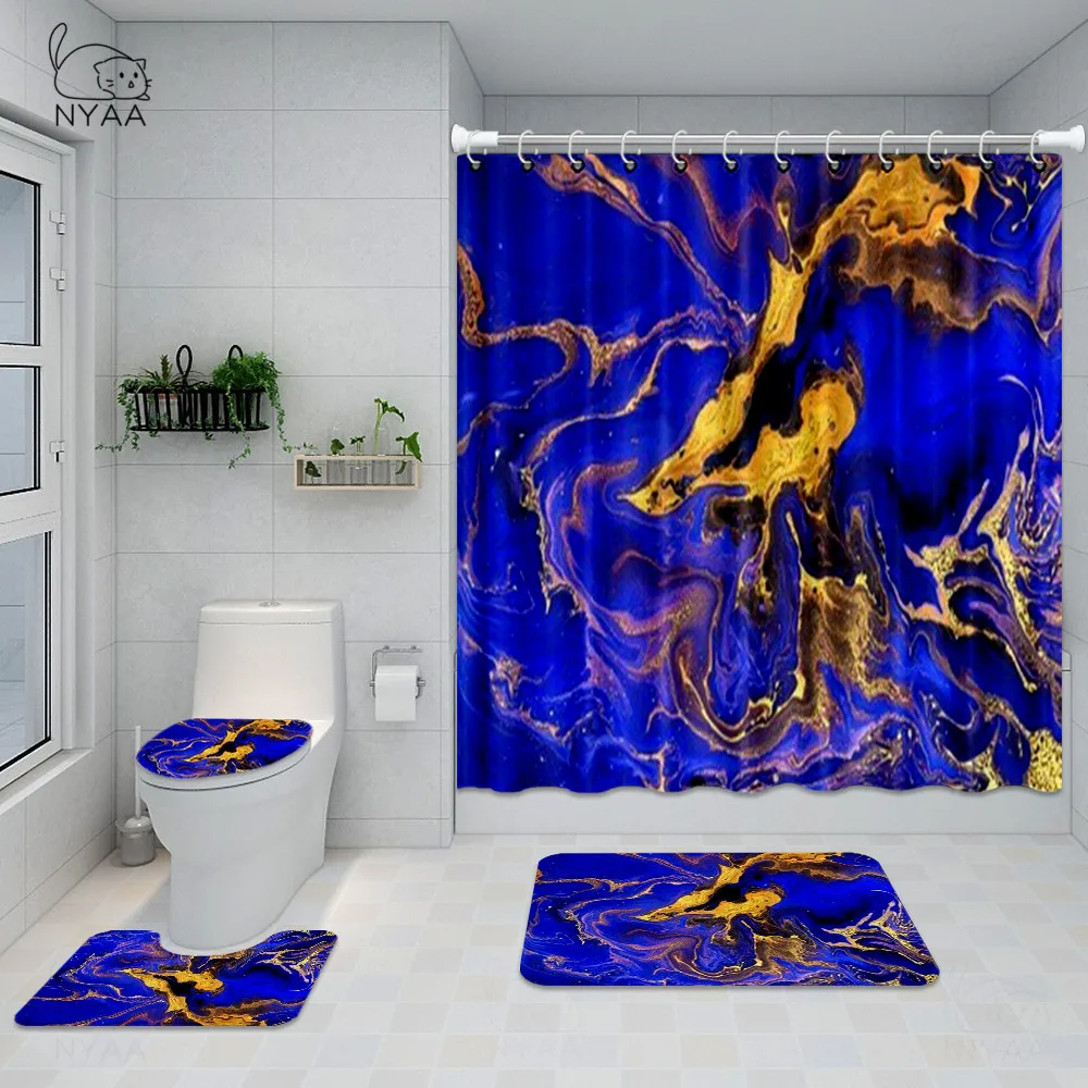 Набор из 4 шт. водонепроницаемые занавески для ванной и унитаза с жидким