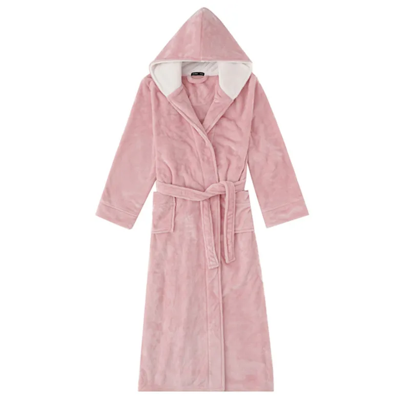 Мужское и женское кимоно халат зимняя ночная рубашка с капюшоном одежда для сна