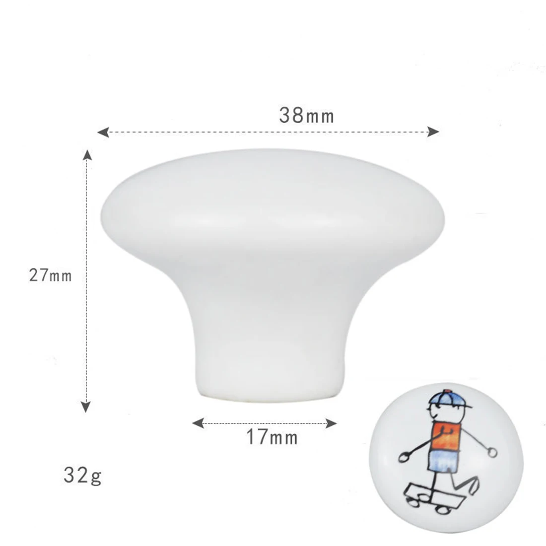 10 шт. мультяшная круглая ручка с одним отверстием керамический шкаф дверная