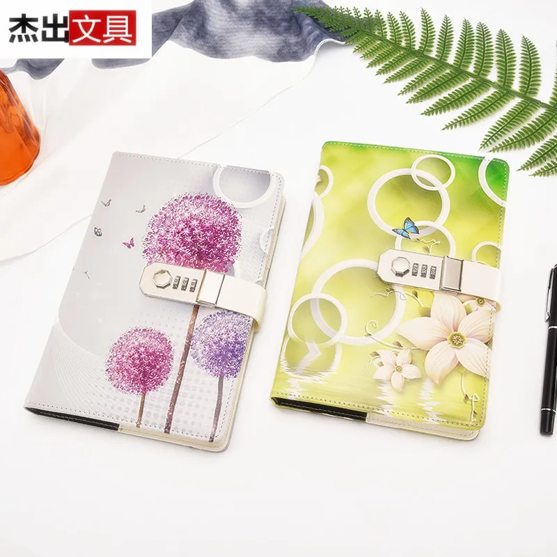 

Notebook stationery creative password Book lockable diary student multifunctional Notepad thickened hand ledger gift box Study