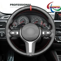 diy hand sewn carbon fiber car steering wheel cover for bmw f30 f34 f22 f23 f32 f33 f36 f10 car interior accessories