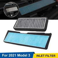 car air intake filter inlet air vent filter activated carbon air conditioning intake filter accessories for 2021 tesla model 3