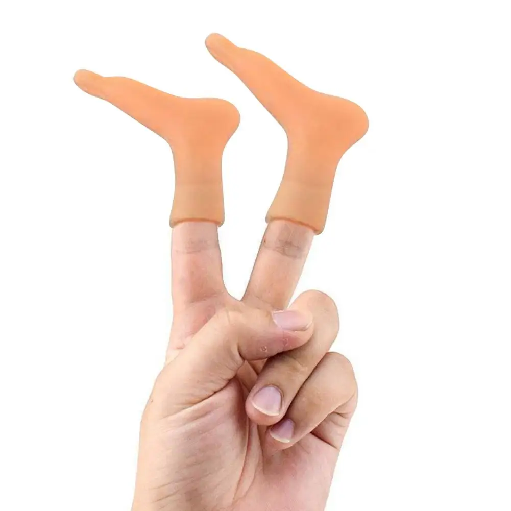 

Funny Mini Toys Left Right Luminous Soft Vinyl Finger Hands Puppet Feet Finger Puppet For Party Funny Gag Stress Reliever Gifts