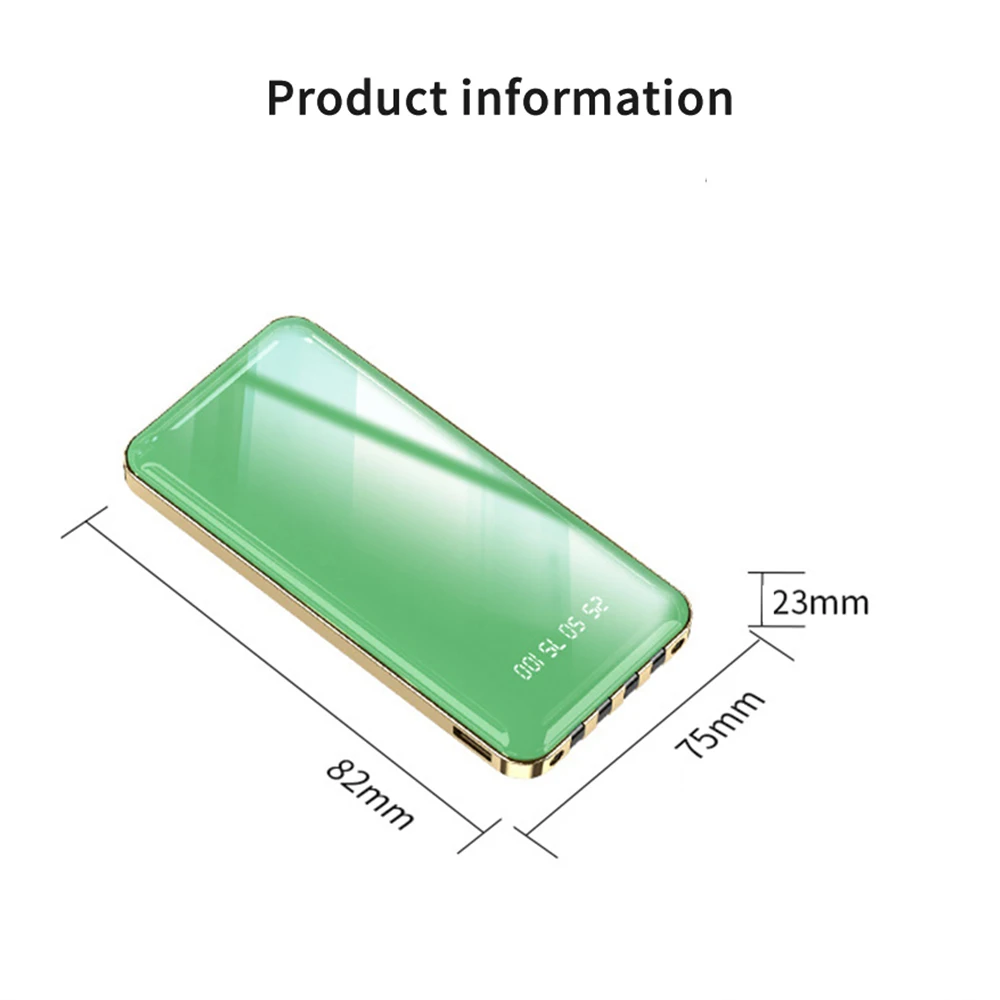 

CASEIER 20000mAh Power Bank with Type USB C Android For iPhone Cable LED Light Built in Cable Fast Powerbank Portable Charger