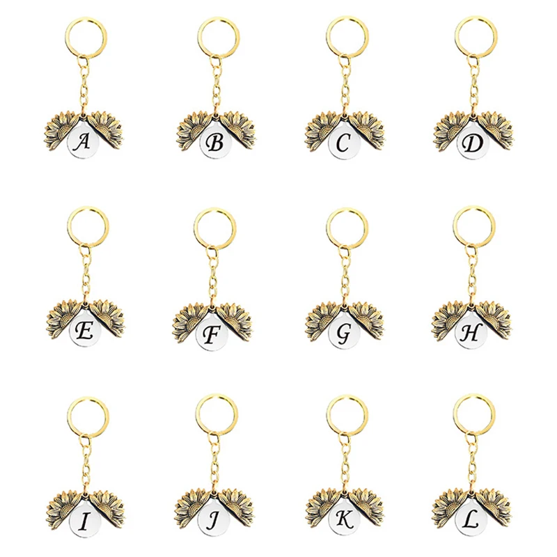 Брелок подвеска трансграничной двойной Слои открываемые Золотой Подсолнух