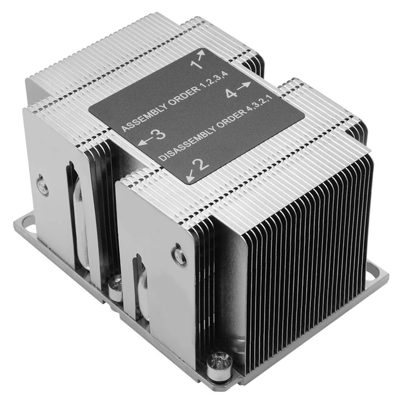 

Пассивный радиатор 2U LGA3647 для сервера, прямоугольный медный нижний никелированный 4 тепловых трубы