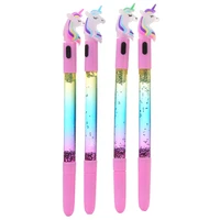 kawaii light cute unicorn quicksand gel pen neutral pen sequins decorate signature pen school office supply stationery gift