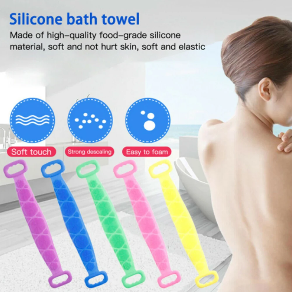 

Silicone Brush Bath Towels Soft Comfortable Bath Towel Bath Belt Body Exfoliating Massage For Shower Body Cleaning Shower Strap