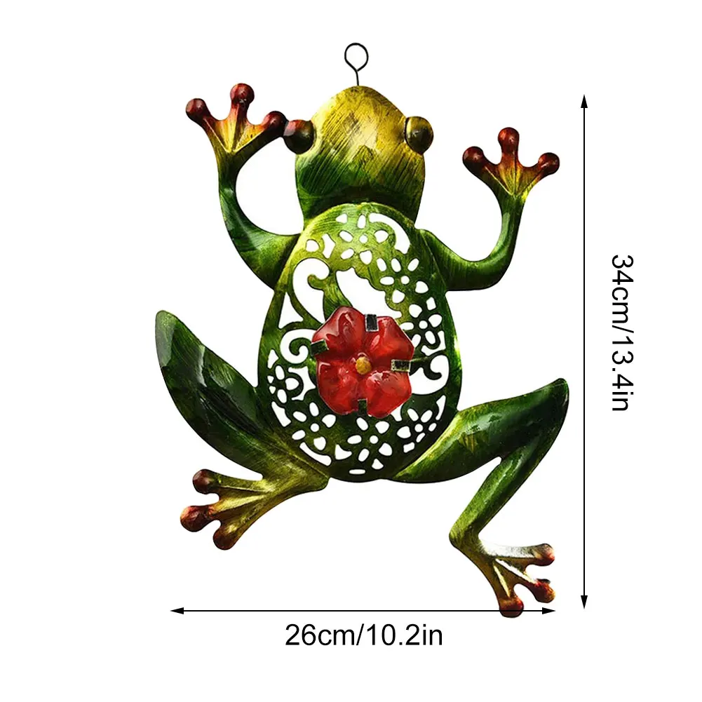 

Hanging Metal Frog Wall Decor With Hook Stained Art Decoration Outdoor Garden 3D Hanging Climbing Frog Sculpture Figurine Decor