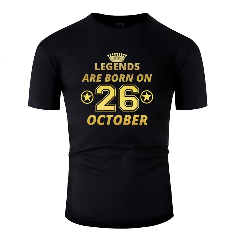Винтажные легенды Born Geschenk Geburtstag 26 октября футболка мужская с круглым вырезом