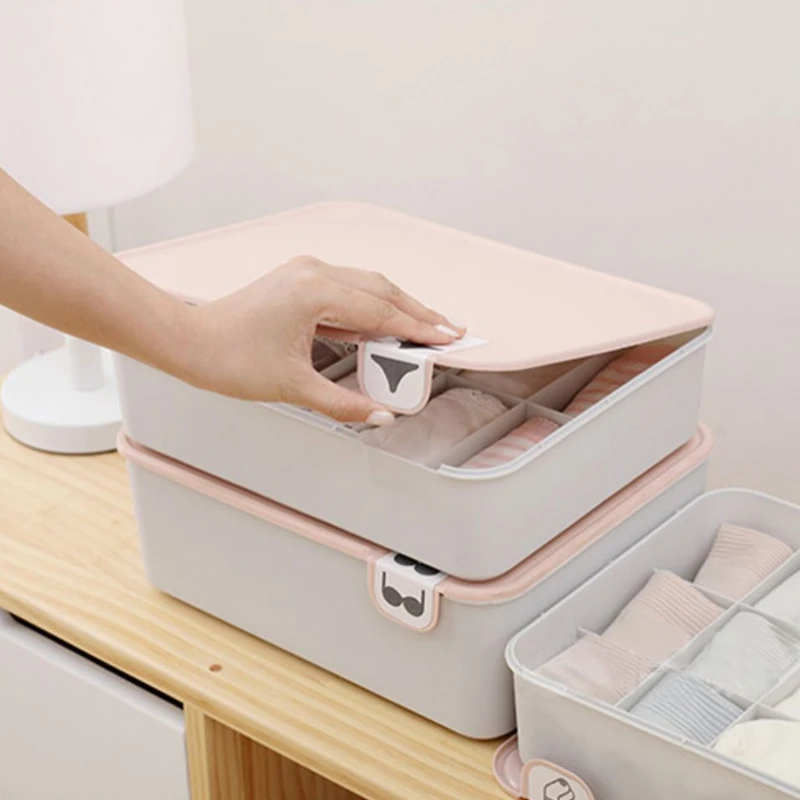 

Men Women Plastic Underwear Storage Box , Family Dormitory Storage Box