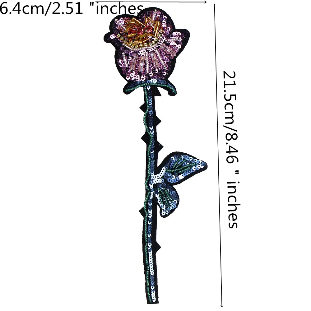 

Handmade Beaded Crystal Sequin Flower Applique Motif Patches Decorative Embroidered Badges 3 pieces