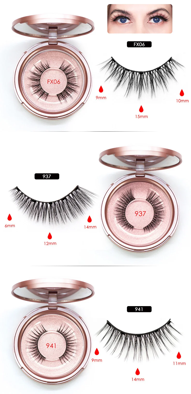 genailish magnetic eyelashes& magnetic eyeliner kit 5 magnets false eyelashes handmade natural 2 pairs lashes makeup tools set
