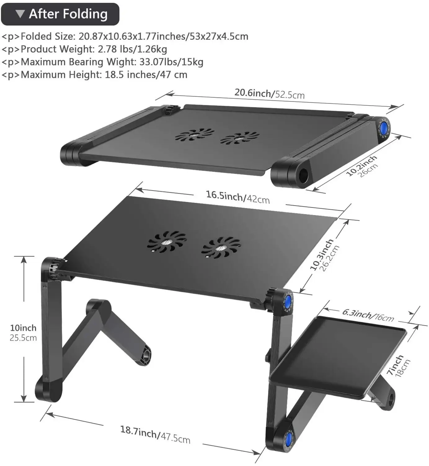 

Adjustable Aluminum Laptop Desk Portable Folding Laptop Desk Computer Table Laptop Stand Holder 360Foldable Notebook Desk Bed S