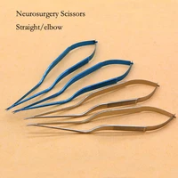 imported brain scissors microsurgery neurology gun shaped scissors stainless steel titanium alloy straight elbow instruments