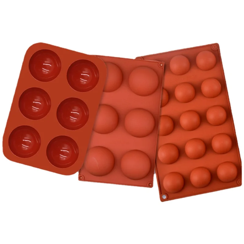 

New 6 Round Baking Mold Biscuit Jelly Baking Semicircle Chocolate Mold Silicone Cake Silicone Resin Mould Decoration Accessories
