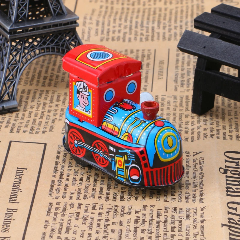 

Retro Steam Train Reminiscence Children Vintage Tin Toy Clockwork Toys Gift