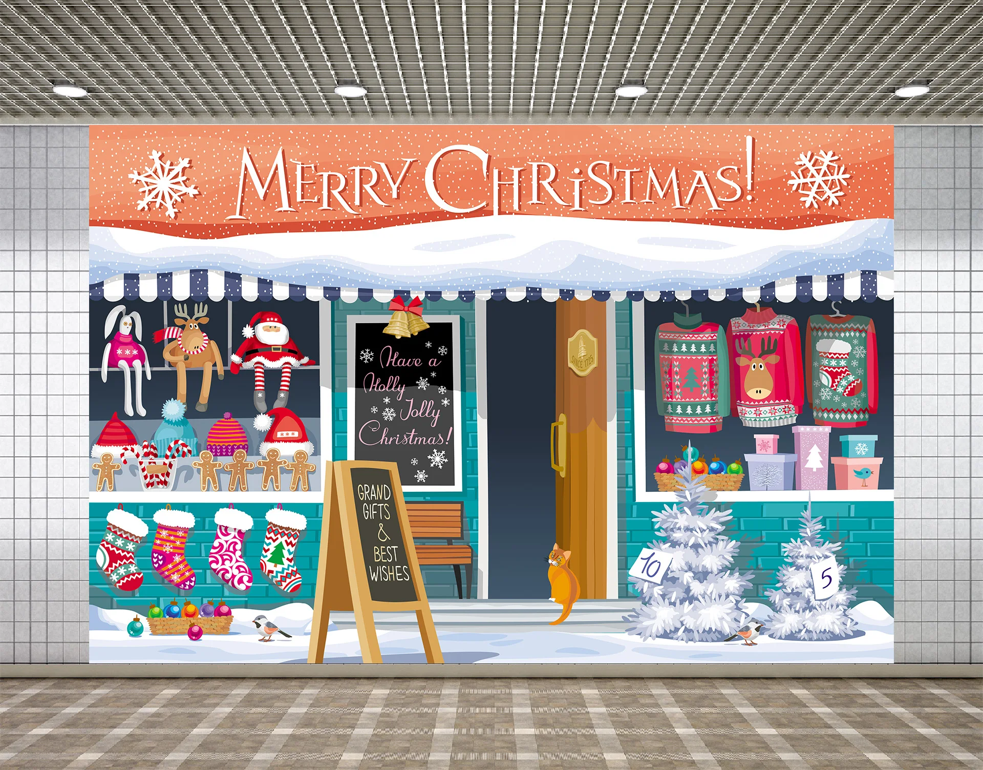 Рождественский магазин Lyavshi фон для фотосъемки игрушек мультяшный реквизит