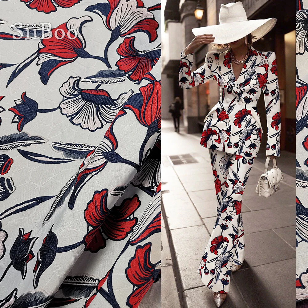 Итальянская 3D красочная цветочная тисненая стильная элегантная жаккардовая