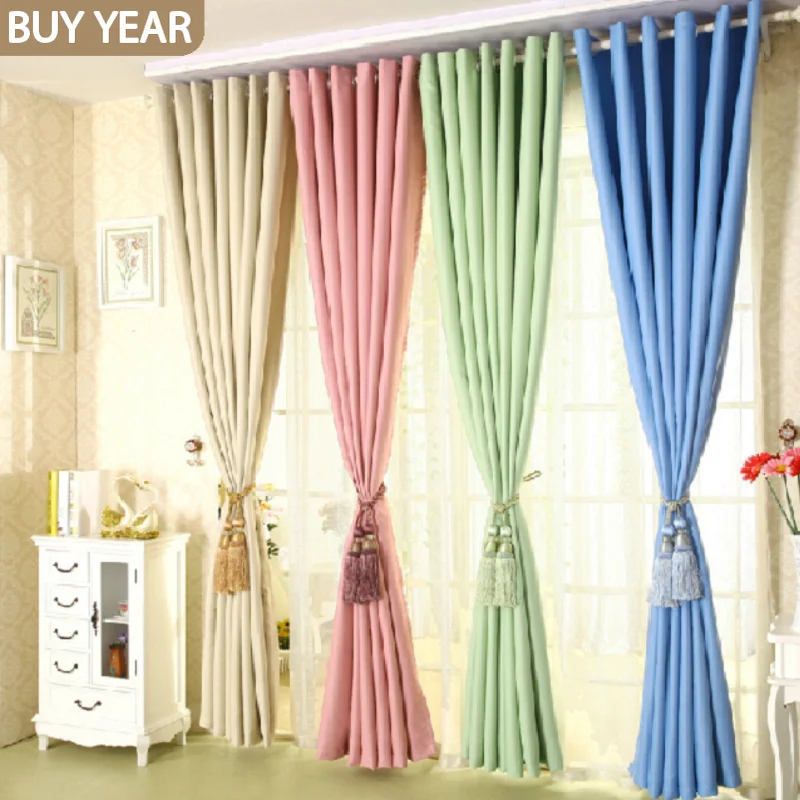 

Modern Curtains for Living Room Simple Solid Color Shade Pink Blue Beige Green for Home Bedroom Door Drapes Decoration Blinds