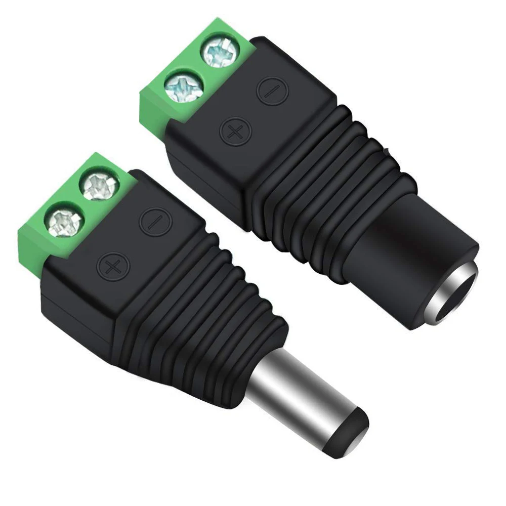 2 пары гнездовых и мужских разъемов питания постоянного тока Штекерный адаптер 5