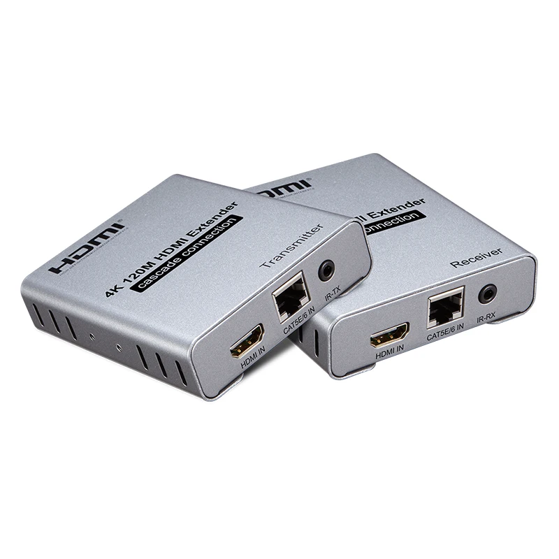SZBITC HDMI удлинитель Каскадный петля выход 4 к через Cat5e/6 Ethernet кабель 120 м HDMI передатчик приемник с ИК - Цвет: TX RX