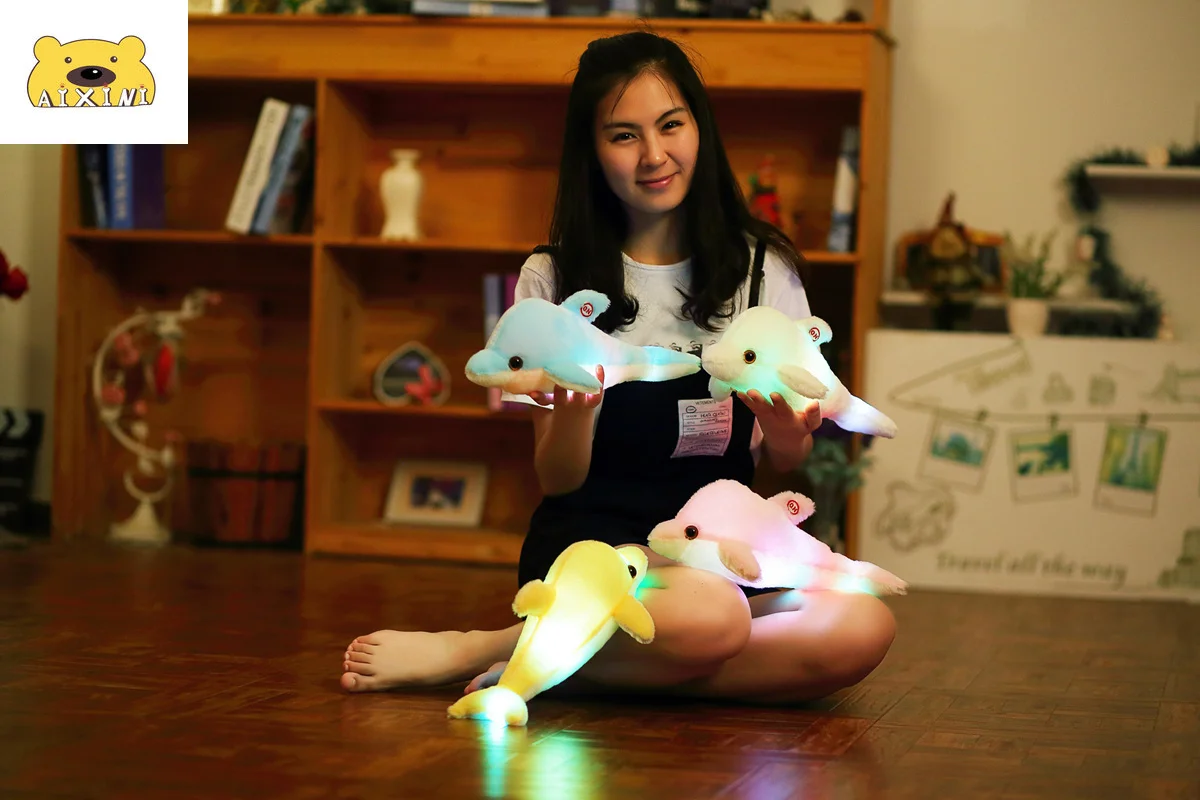 

Light Up LED Teddy Dog Stuffed Animals Luminous Plush Toy Colorful Glowing Pillows Christmas Kid Gift for Girl Led Toy Girl Gift