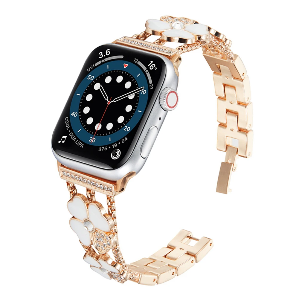 

Женский браслет с металлическими лепестками 40 мм 44 мм 38 мм 42 мм для Apple Watch Band Series 6 SE 5 4 3