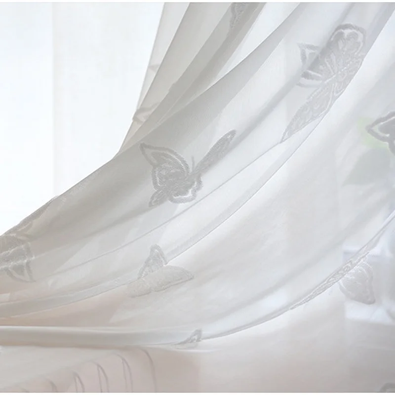 Лидер продаж/для дома украшение для штор белая бабочка прозрачные оконные шторы